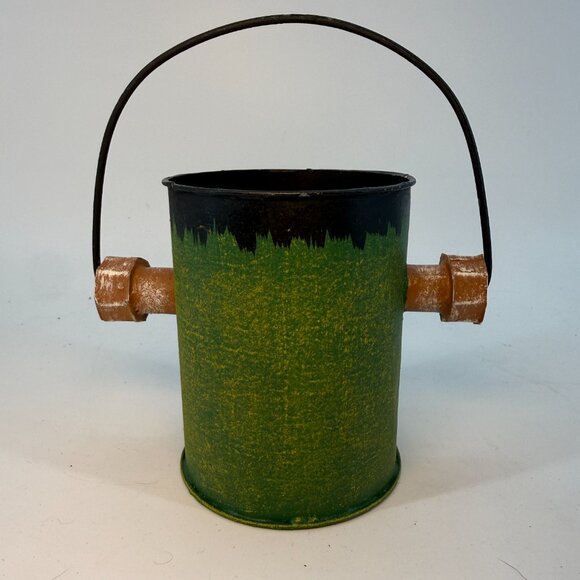 Vintage Frankenstein Halloween Candle holder Bucket Hand Made Decor - Picture 6 of 13